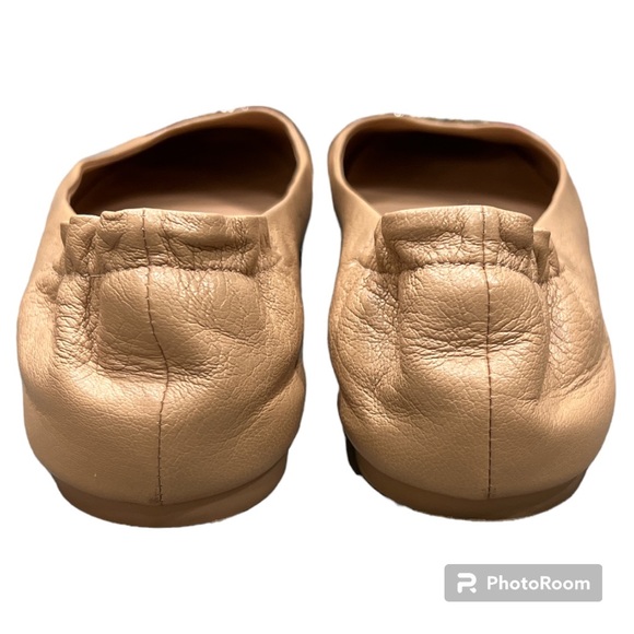 Tory Burch Claire ballet flats shoes almond silver & gold metal medallion 8 - Picture 4 of 7